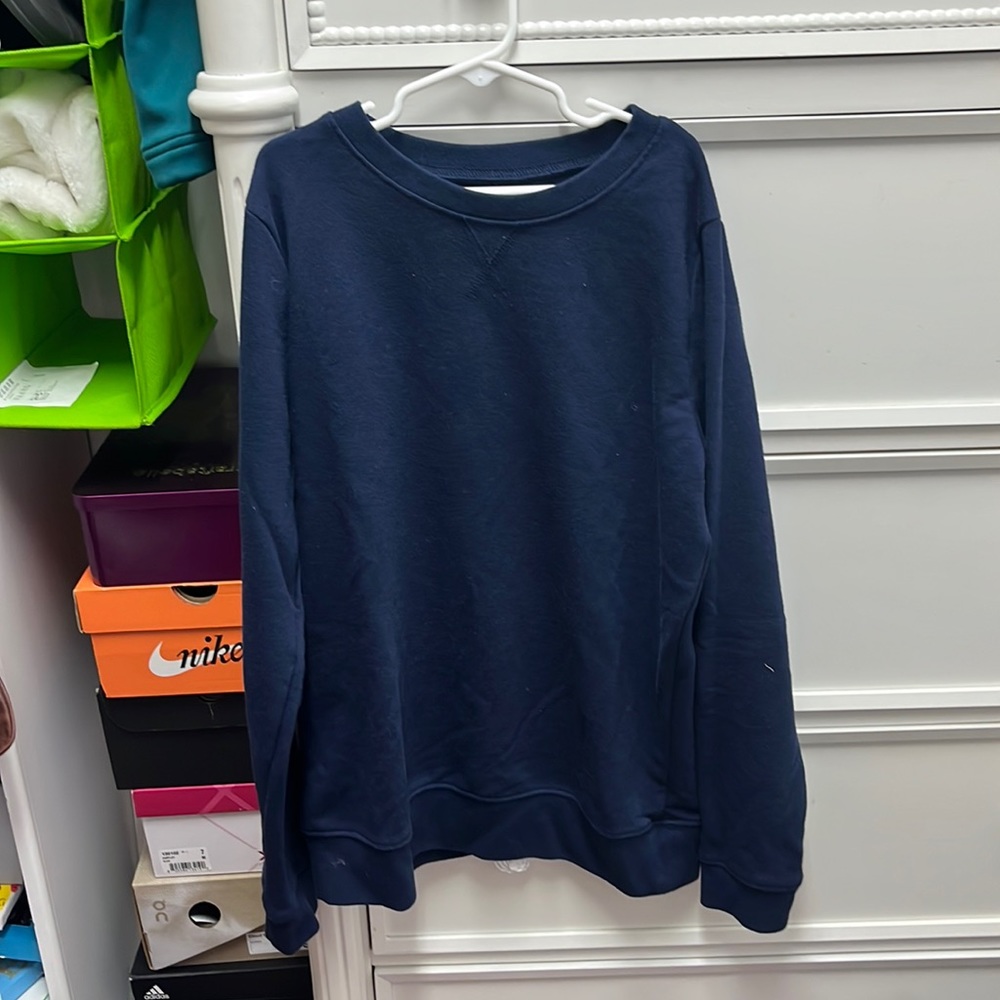 navy blue crew neck